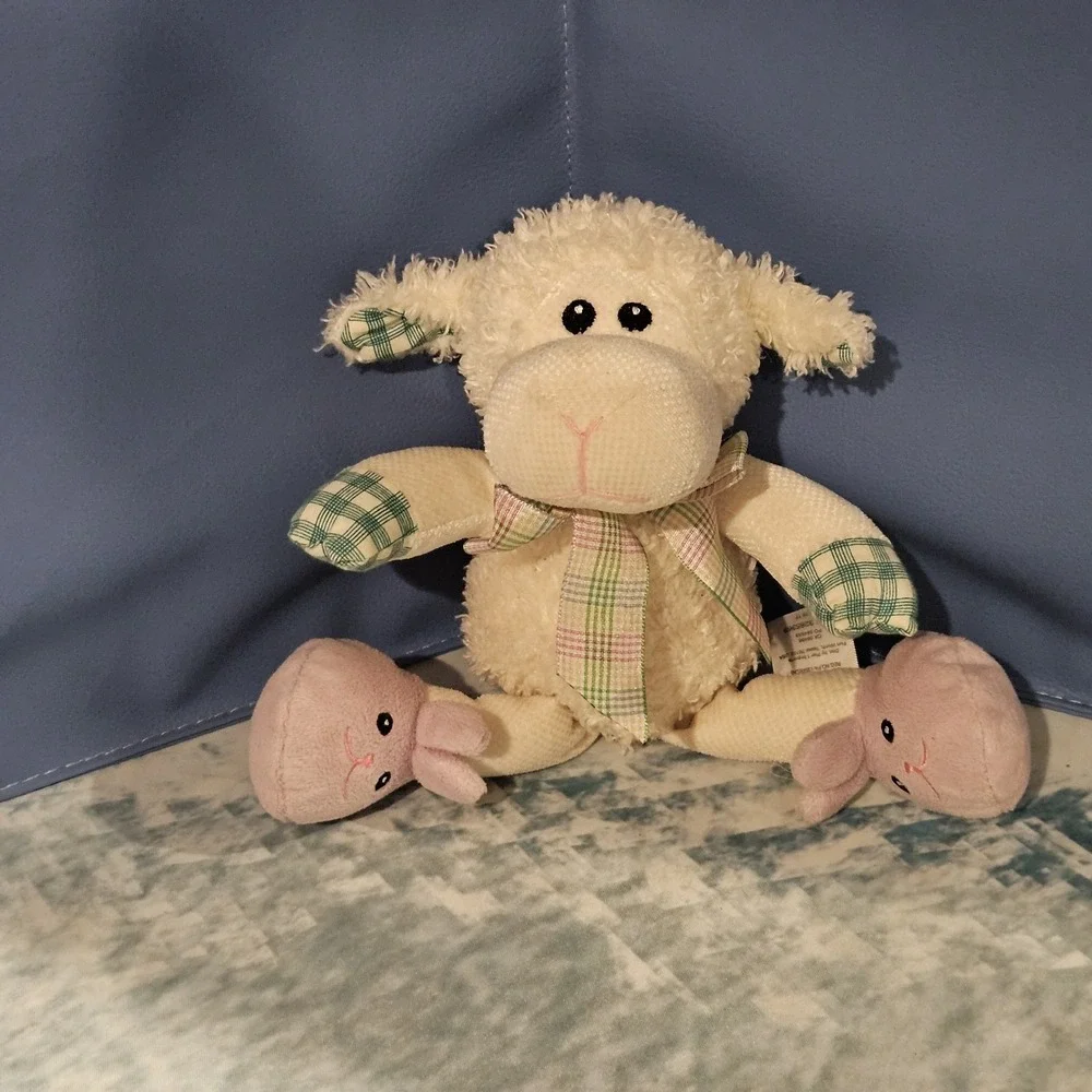 Pier 1 Imports Penguin & Lamb Plush Lot Winter Farmhouse Decor Stuffed Animals